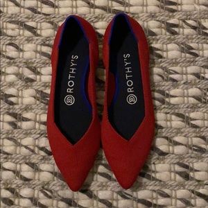 Rothys Red Chili Pointed Toe Flats